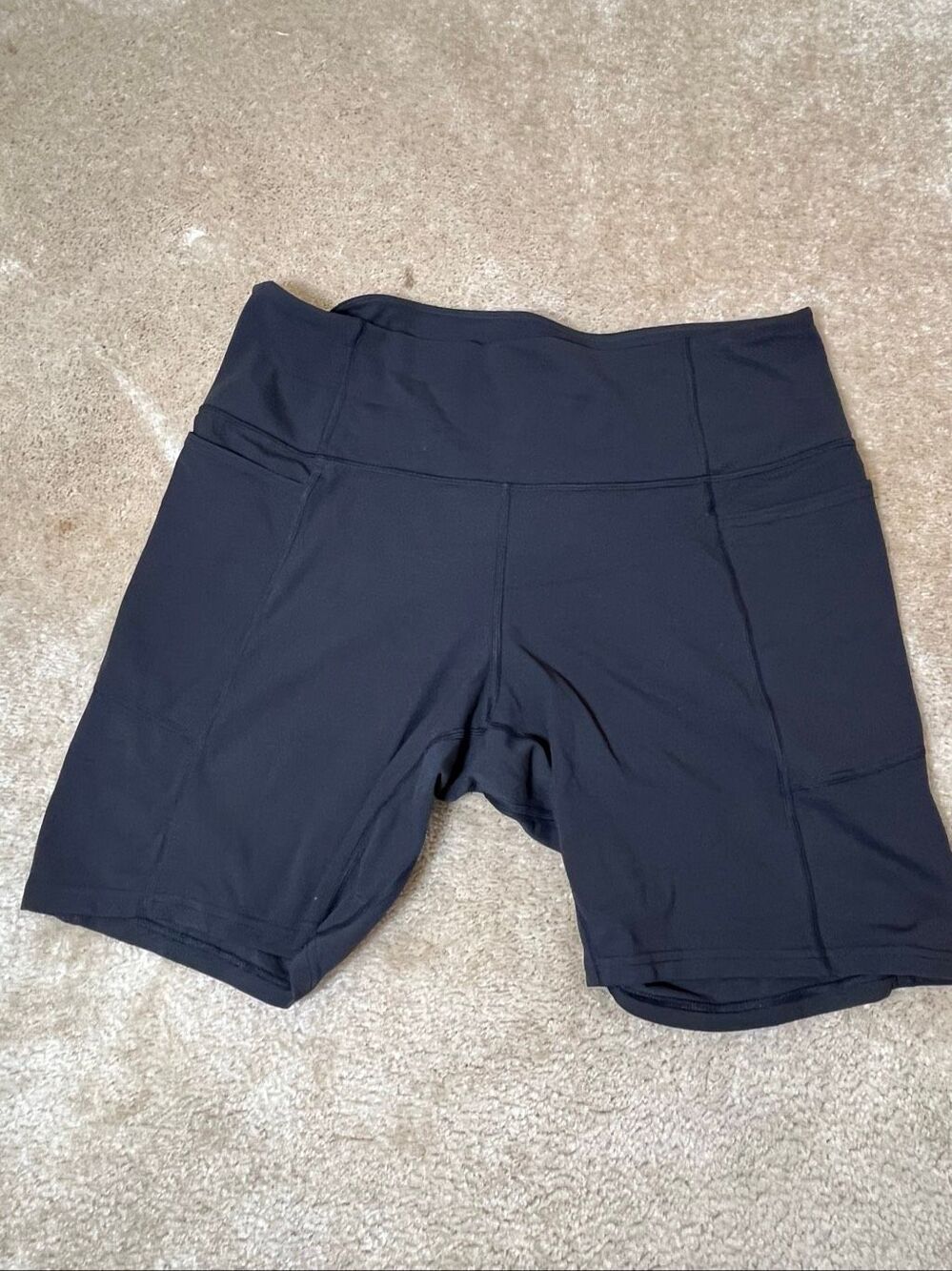 Patagonia Maipo 8 Inch Biker Shorts Black High Rise Pockets Women Size XL